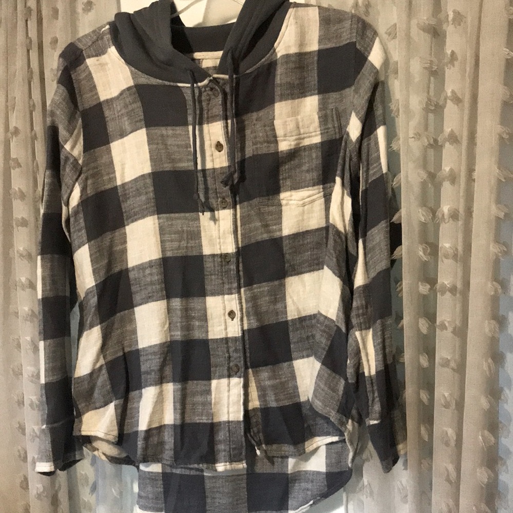 Checkered Button Up Shacket - image 1